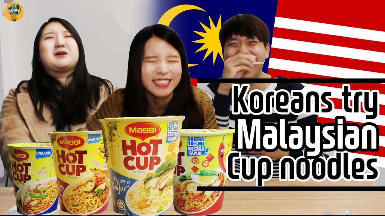 Koreans try Malaysian Maggi Hot cups ｜말레이시아 컵라면을 먹어보았다