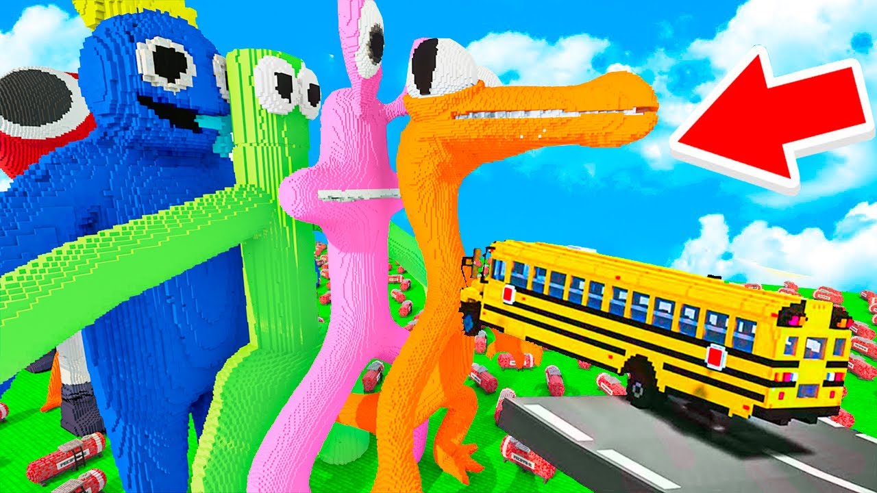 CARS Jump Over RAINBOW FRIENDS ALL EPISODES Compilation (Teardown Mods)