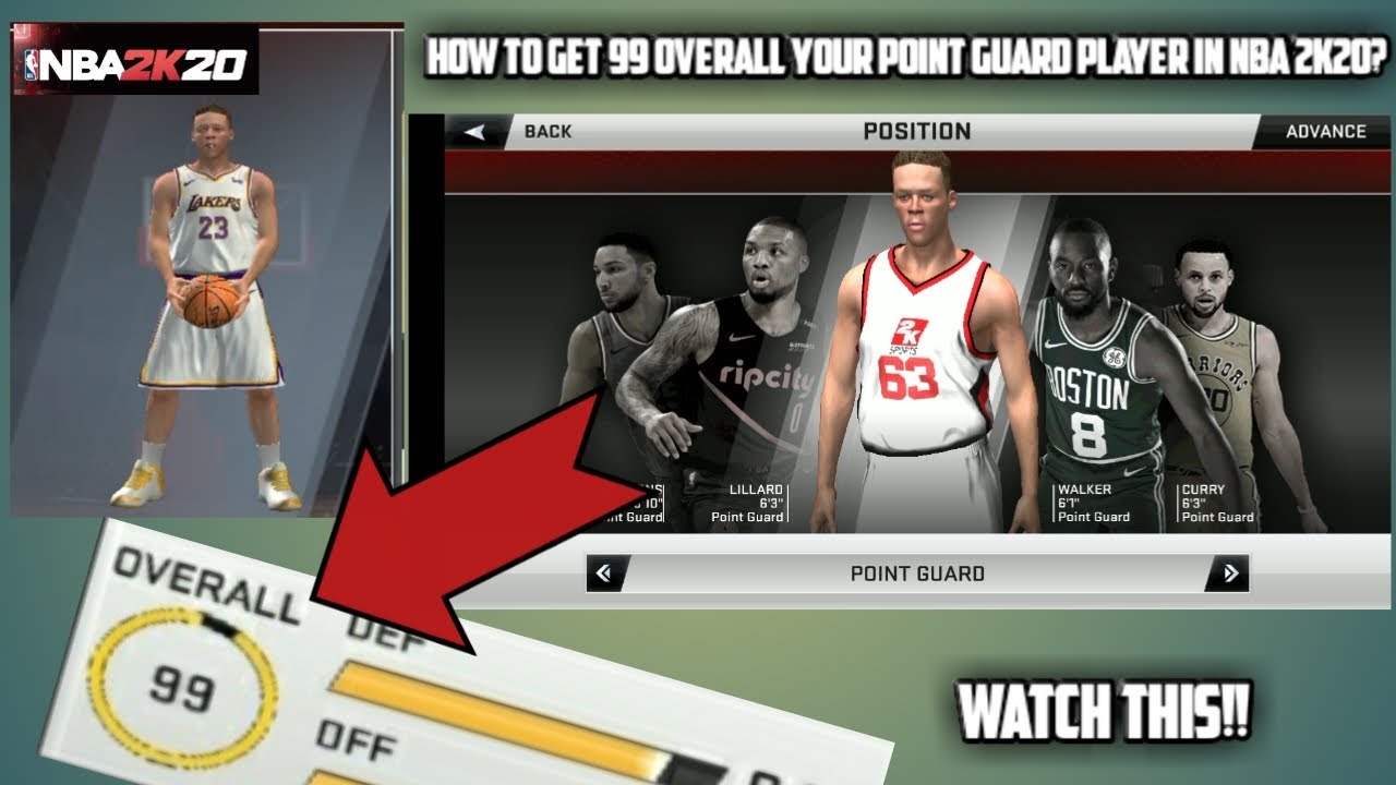 HOW TO 99 OVERALL YOUR POINT GUARD PLAYER IN NBA 2K20 ON ANDROID? | JEYIAN GAMING