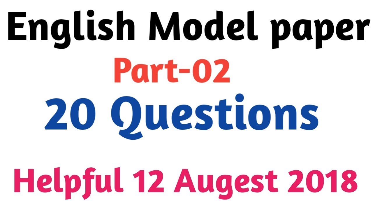 English model paper-02 helpful For DSSSB(PRT TGT PGT), CTET, KVS, NVS, HTET, Reet By Aman Narang