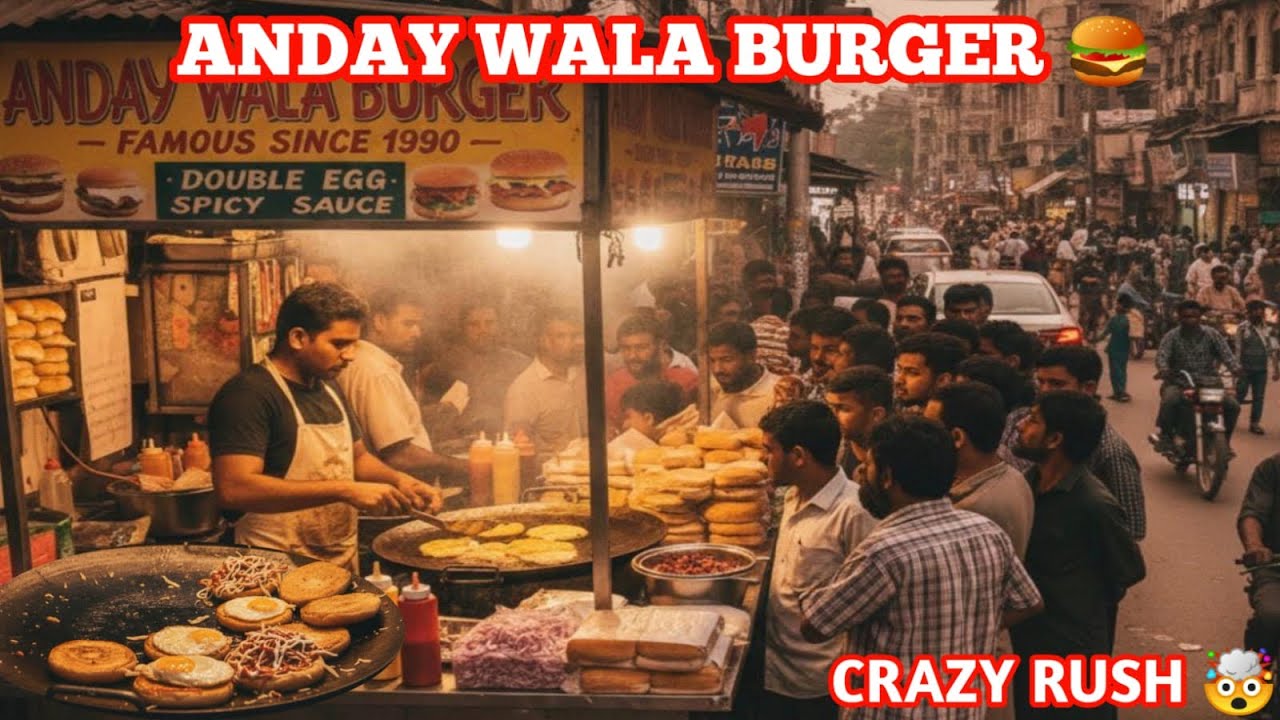 Cheapest Double Tracker Anday Wala Burger | Food Street Karachi 