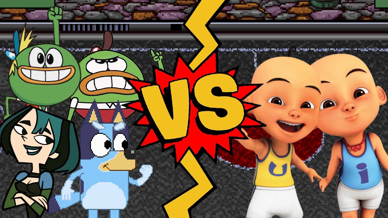 M.U.G.E.N Battles | SwaySway/Buhdeuce/Gwen/Bluey vs Upin & Ipin