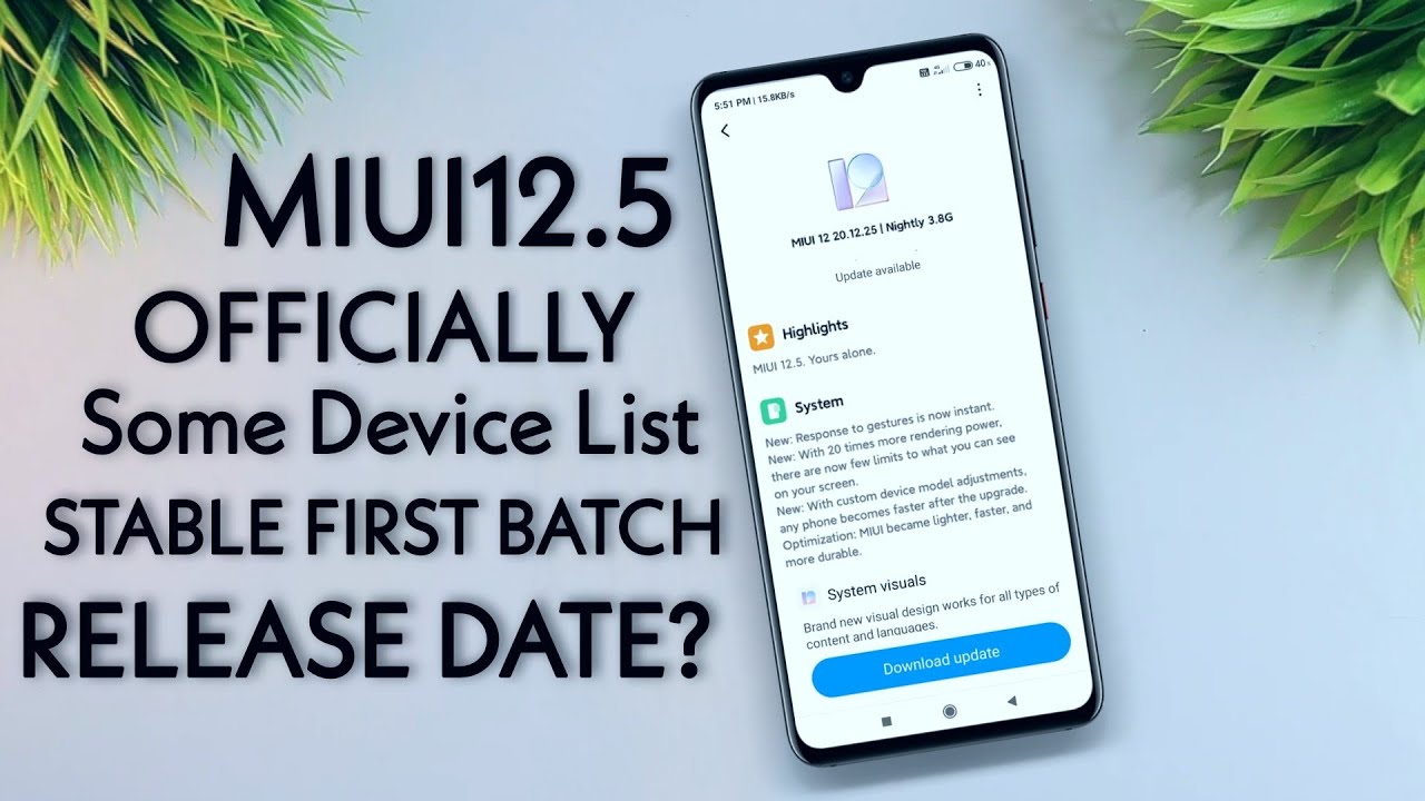 MIUI 12.5 First Batch Stable Update & Device List | MIUI 12.5 Release Date