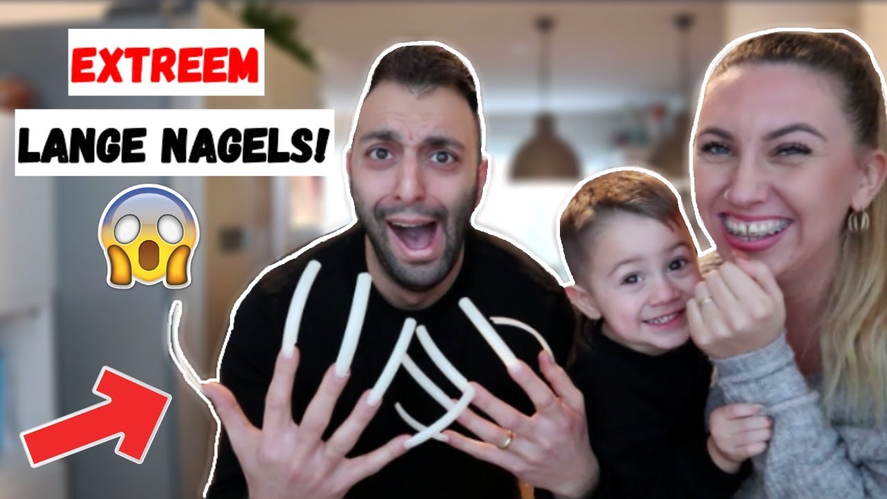 1DAG EXTREEM LANGE NAGELS! HOUDT HIJ HET VOL? | 1DAG #23