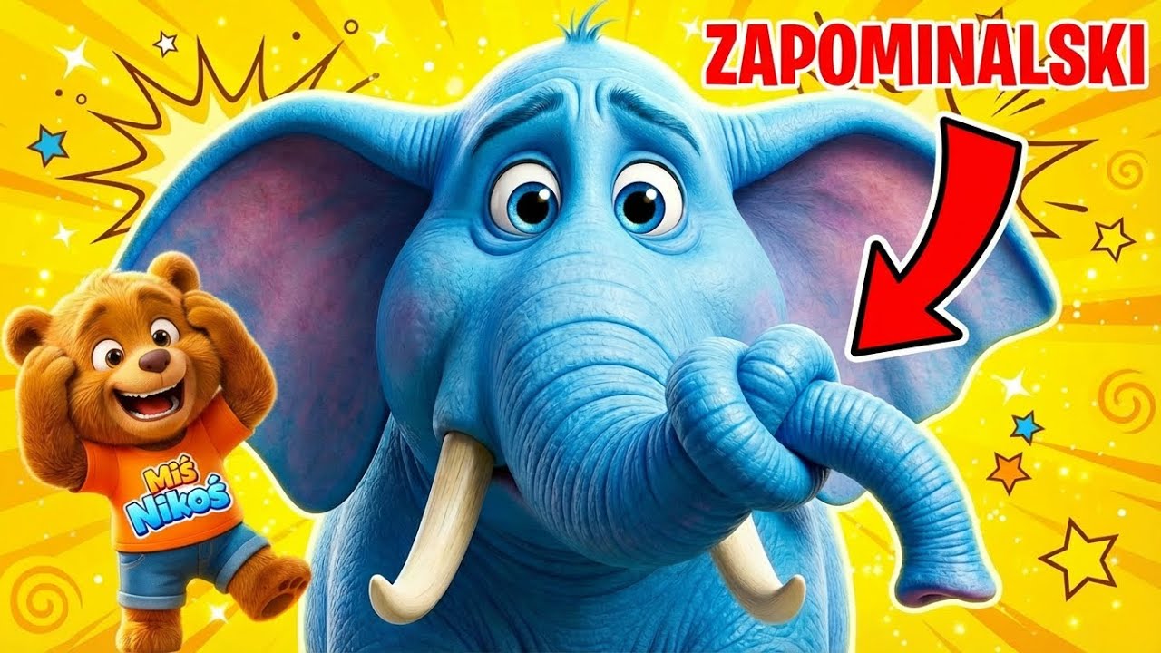 SŁOŃ TRĄBALSKI 🐘 Julian Tuwim – Śmieszna Piosenka dla Dzieci | Miś Nikoś