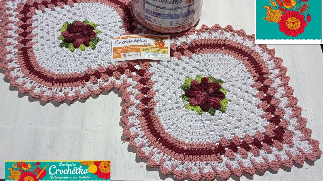 TRILHO DE MESA FOLHA Passo a passo com explicação para aumentar o comprimento e a largura #crochet