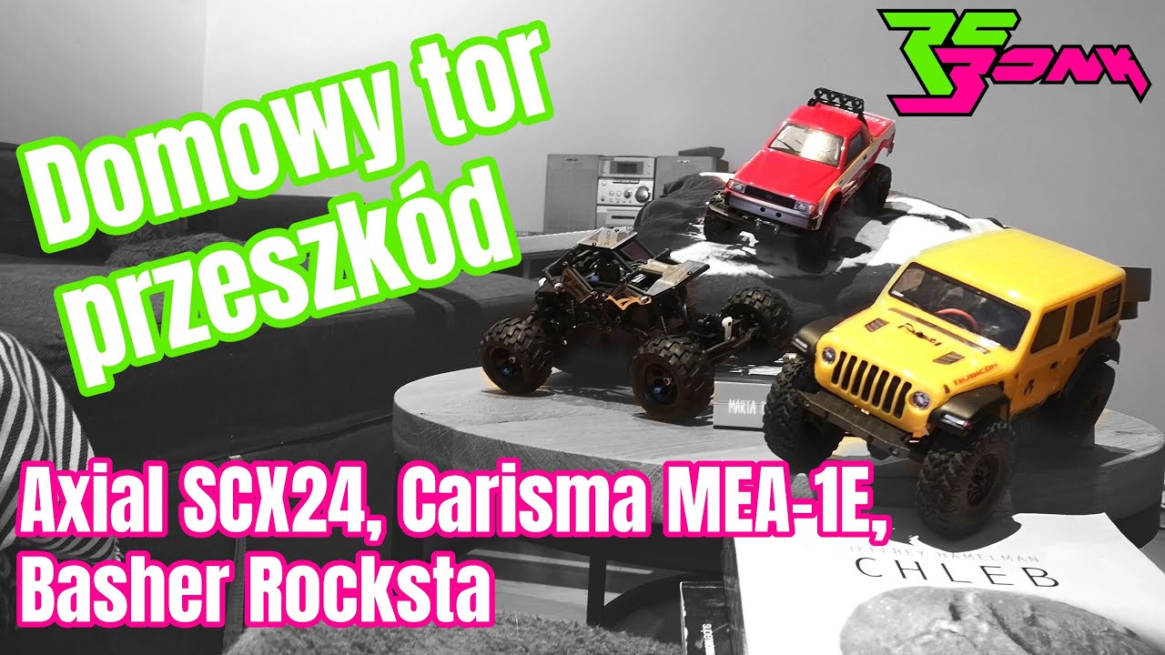 Domowy tor przeszkód - micro crawlery 1/24  - Axial SCX24, Carisma MSA-1E, Basher Rocksta | RC Bonk