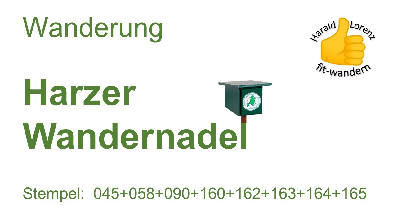 Harzer Wandernadel: Stempel 045, 058, 090, 160, 162, 163, 164 und 165