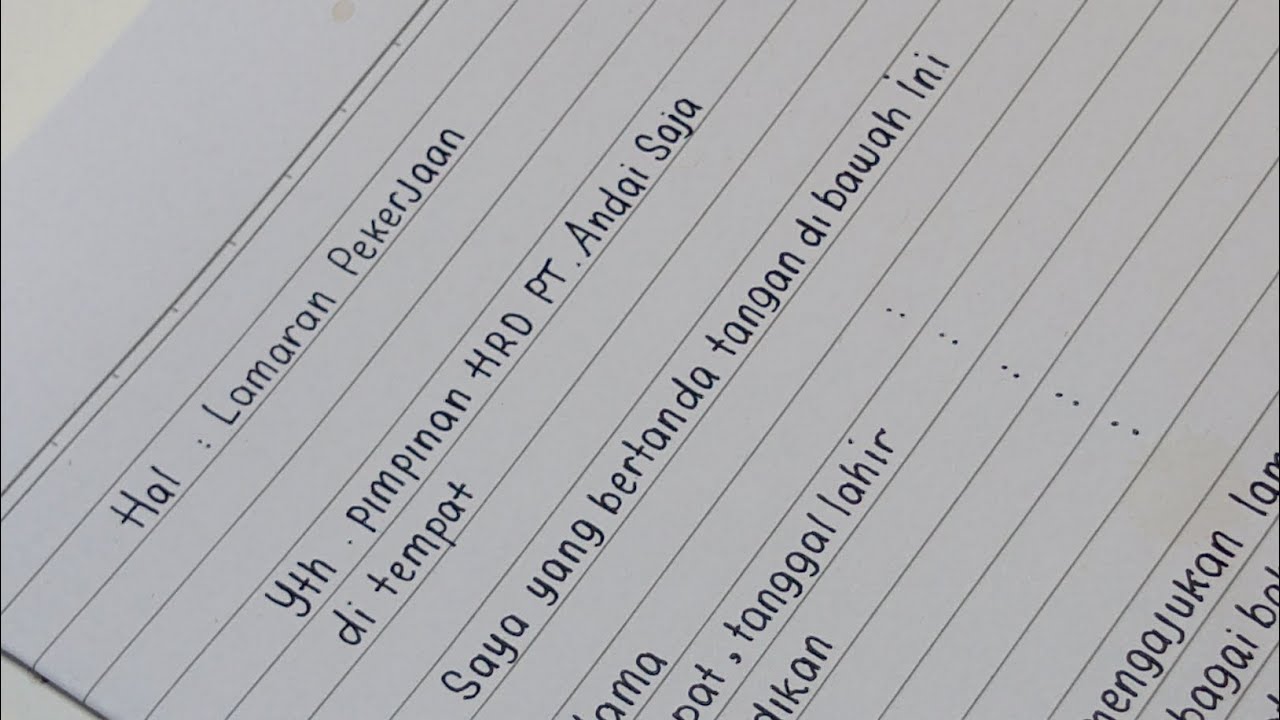 Contoh Surat Lamaran Kerja Tulis Tangan untuk Fresh Graduate Mudah dan Sederhana✍️