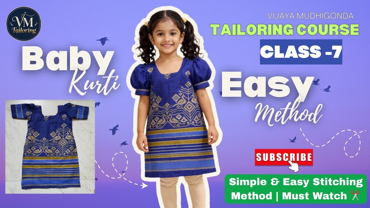 Baby Kurti Cutting and Stitching | Easy Method for Beginners #SewingTutorial #fashion #tailoring