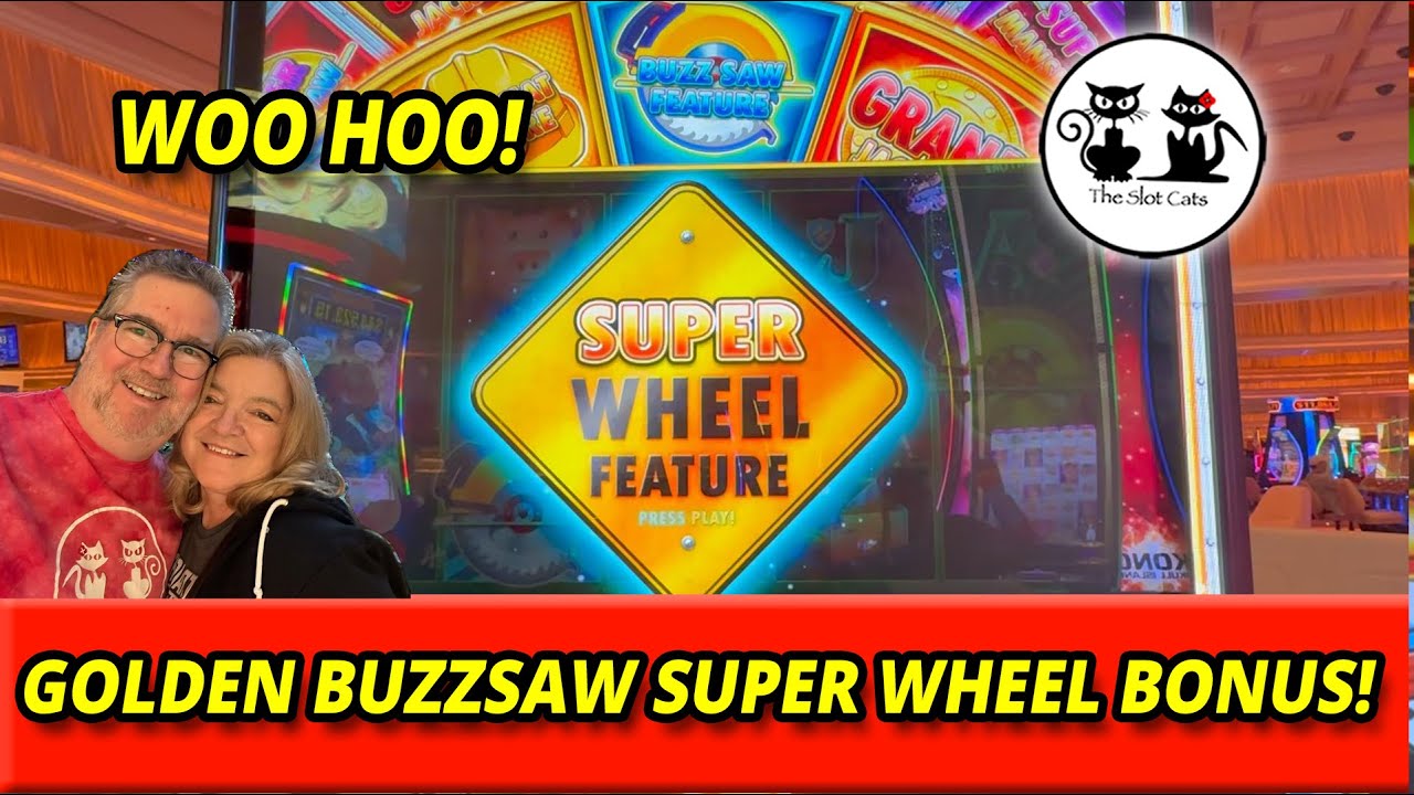 HUFF N EVEN MORE PUFF GRAND! GOLDEN BUZZ SAW WHEEL BONUS! BIG WINS! #theslotcats #huffnmorepuff