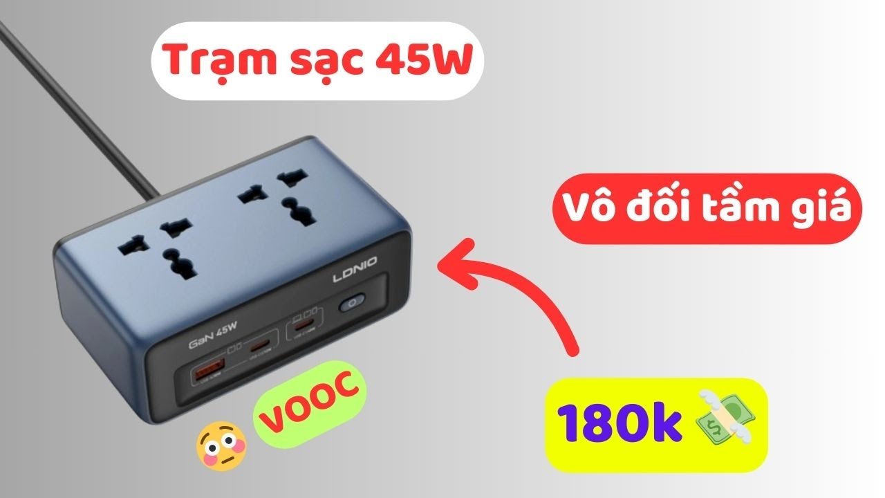 Trạm Sạc Nhanh LDNIO Cube 45W mà chỉ có 180k