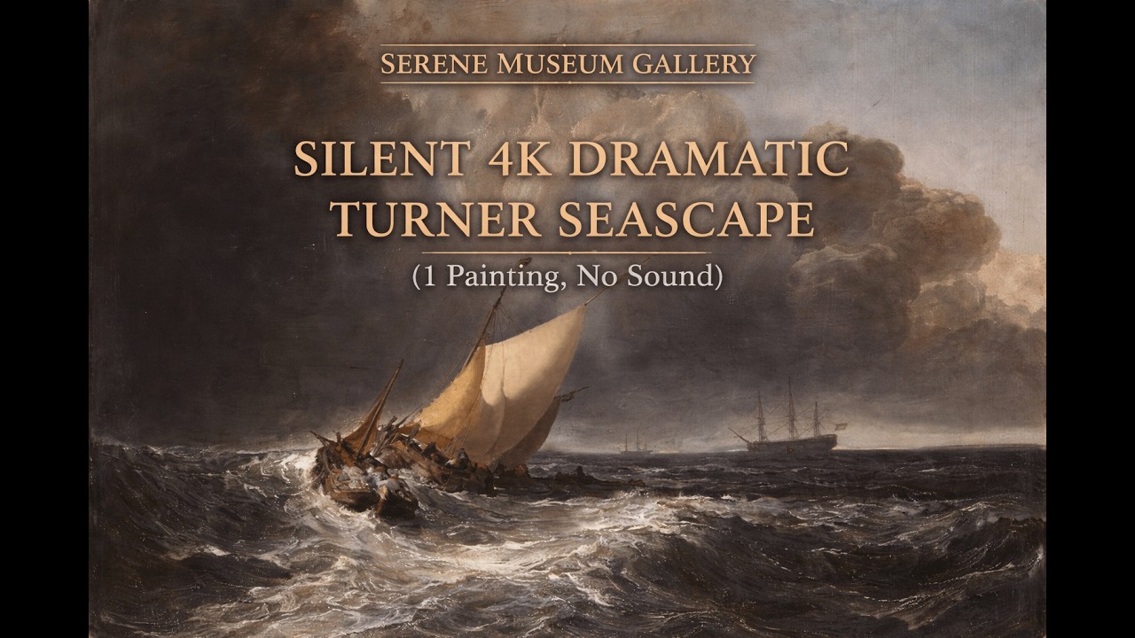 4K Frame TV Art | Turner Dutch Boats in a Gale | 2-Hour Silent Seascape Screensaver | 1 scene