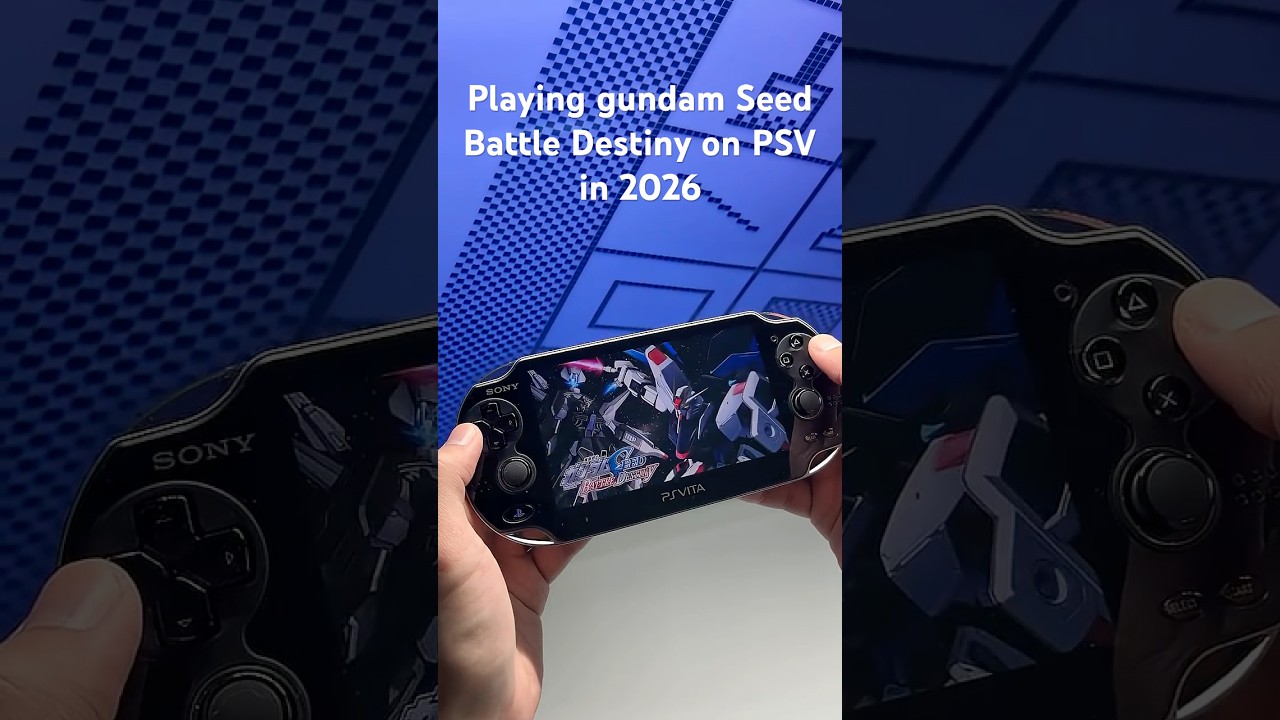 Playing gundam seed battle destiny on playstation Vita in 2026 #console #playstation #psv #retrogame
