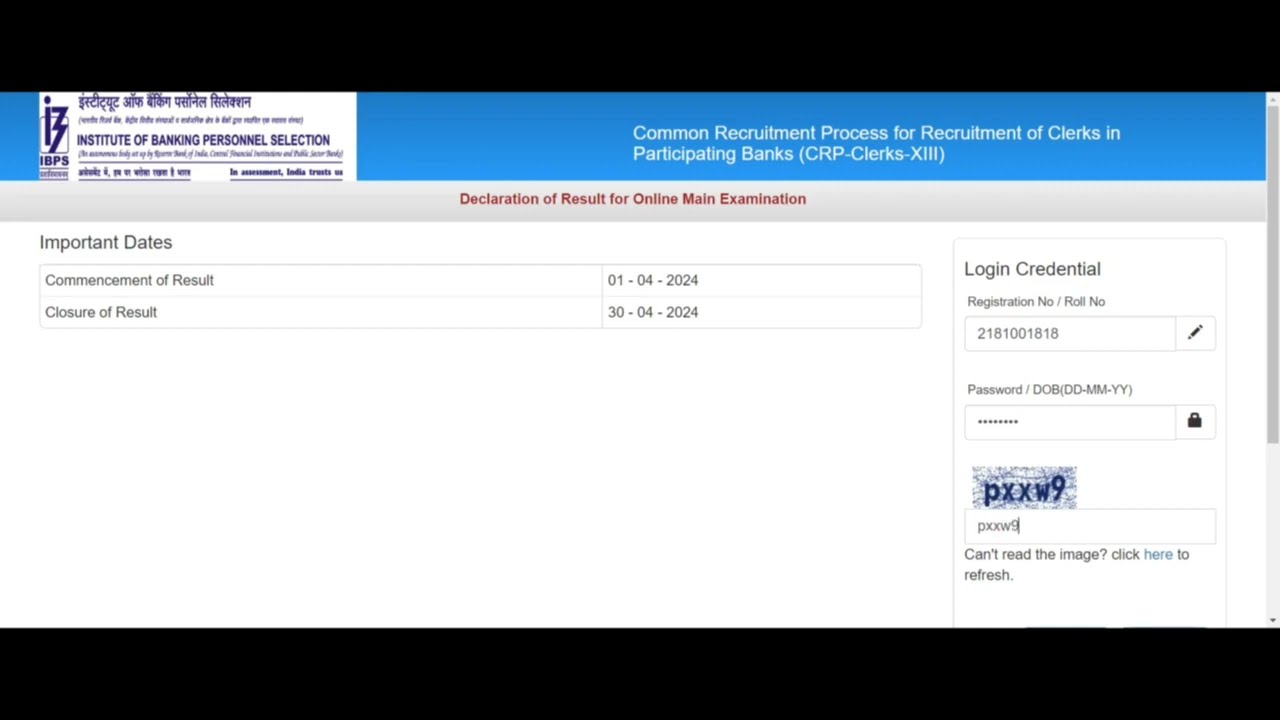 My IBPS Clerk XIII result 🫣🫣 #ibps #ibpsclerk2024 #ibpsclerkmains2023