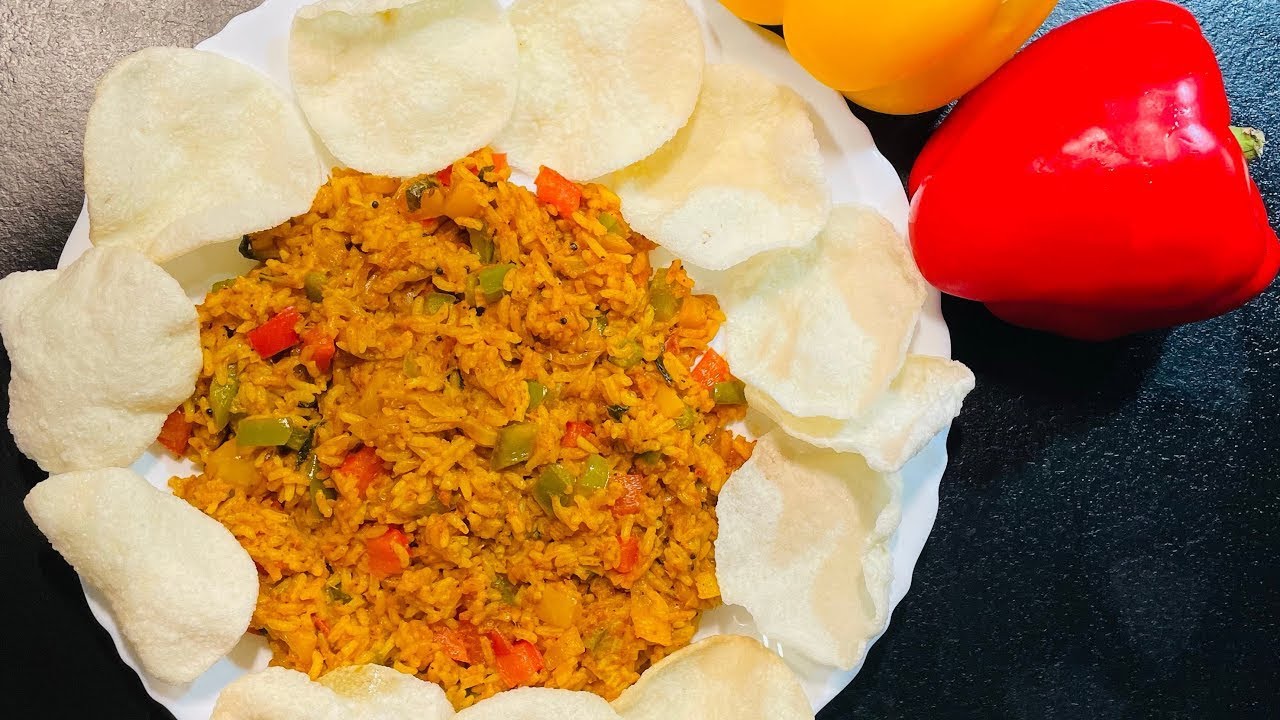 Capsicum Rice/Kids luncbox rice recipe