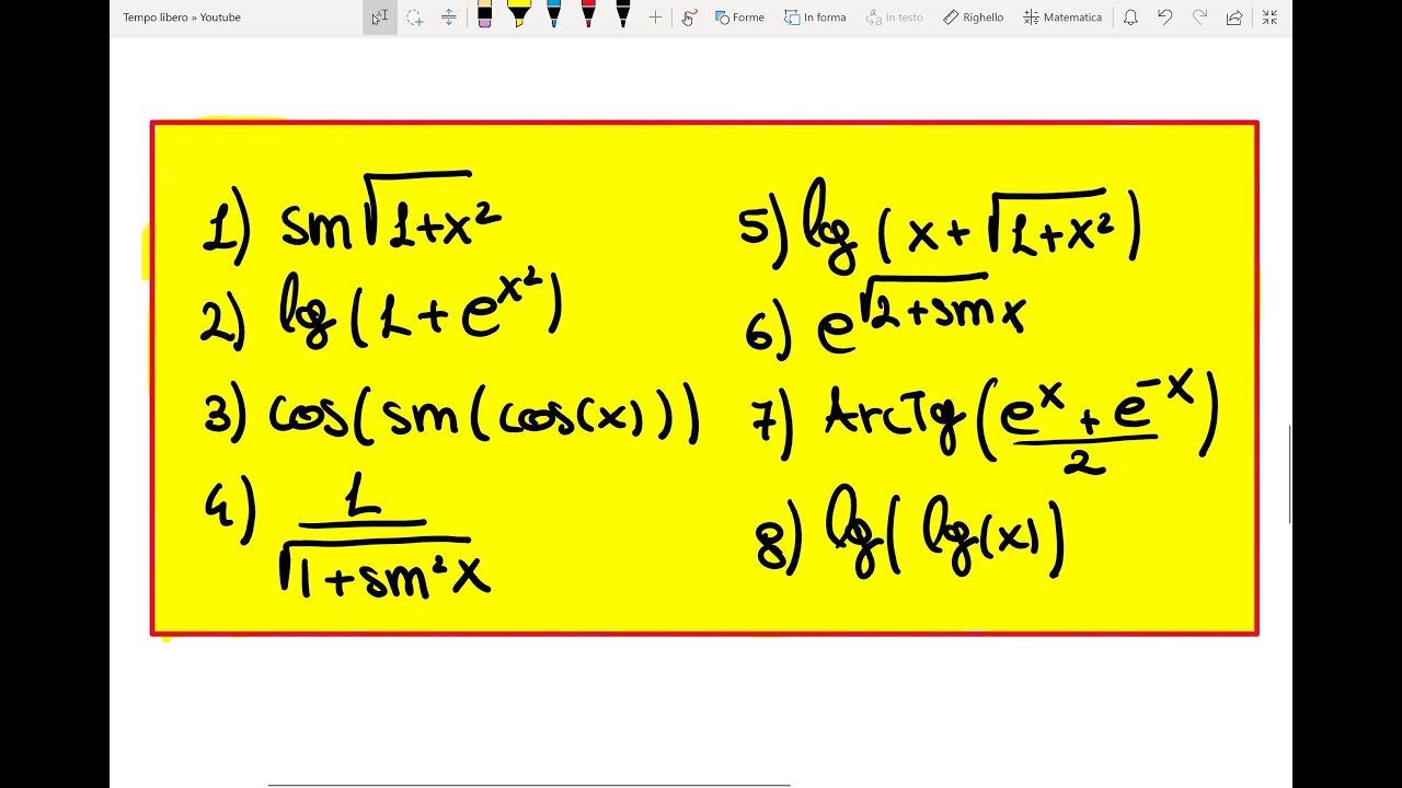 Analisi I - Derivate di funzioni composte -  8 Esercizi svolti