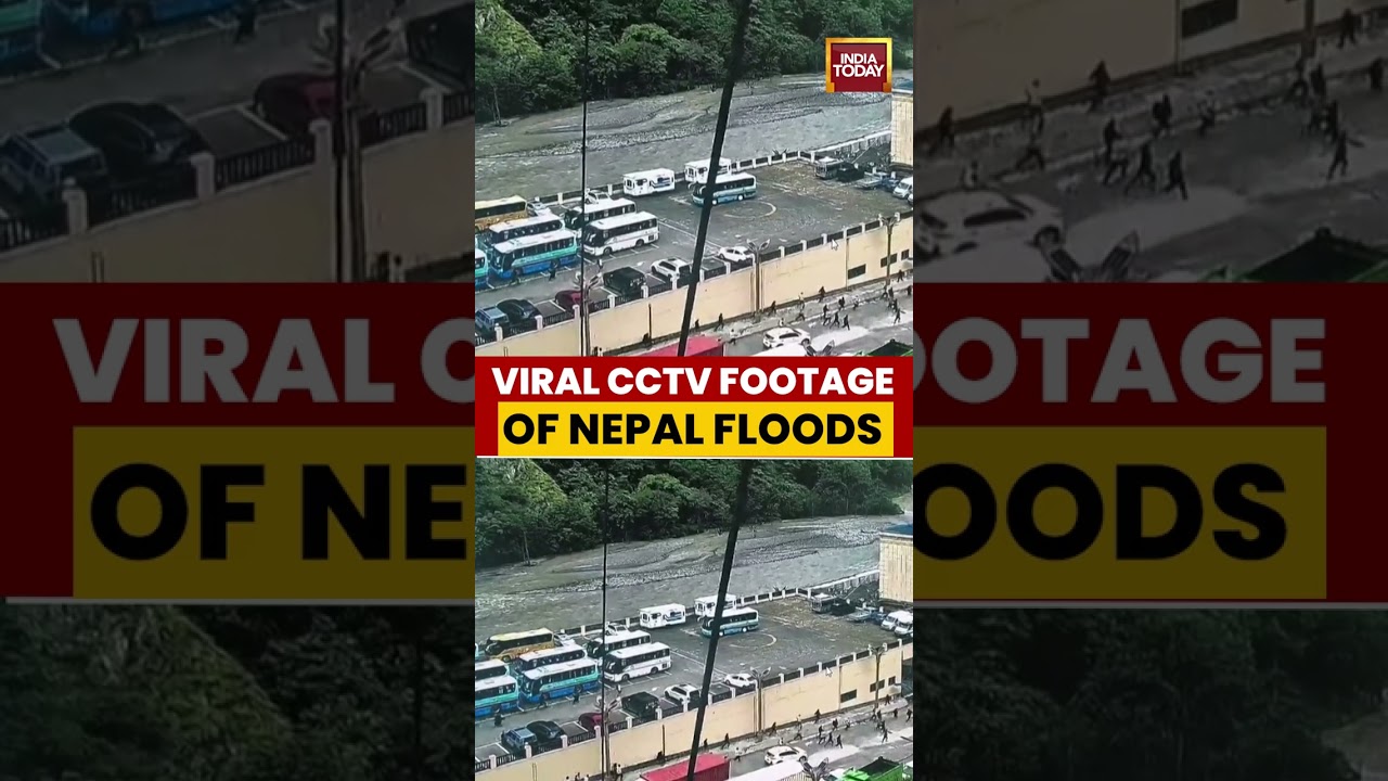 Nepal Floods: Viral CCTV Footage Shows Terrifying Floodwaters Sweeping Through Border Areas #nepal