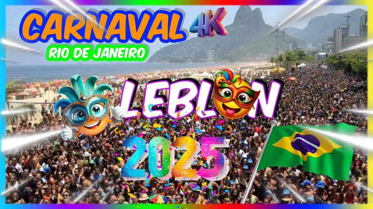 CARNAVAL de Rua LEBLON 2025, FESTA NA PRAIA | Rio de Janeiro, Brasil【4K UHD】