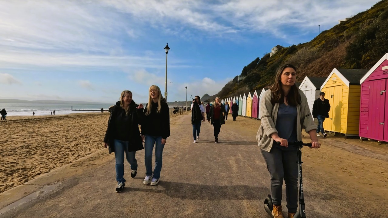 Bournemouth Gardens, Pier, Beach Feb 2025 4K 60FPS Walking tour