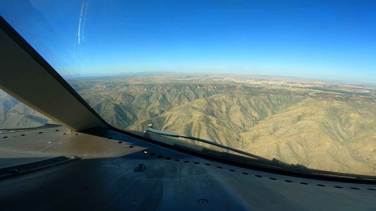 Landing in Asmara, Eritrea (HHAS, elevation 7661ft), B767-300.