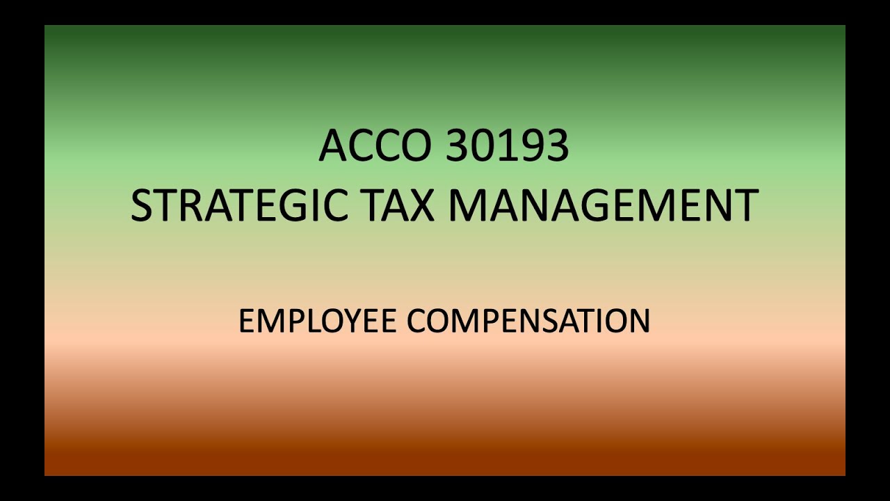 ACCO30193 - Employee Compensation