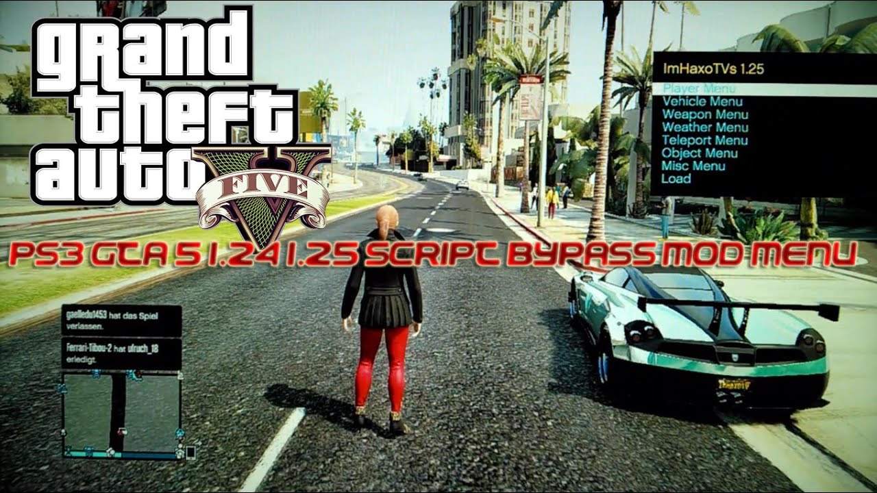 PS3 GTA 5 1.24/1.25 Script Bypass Mod Menu Online + Download