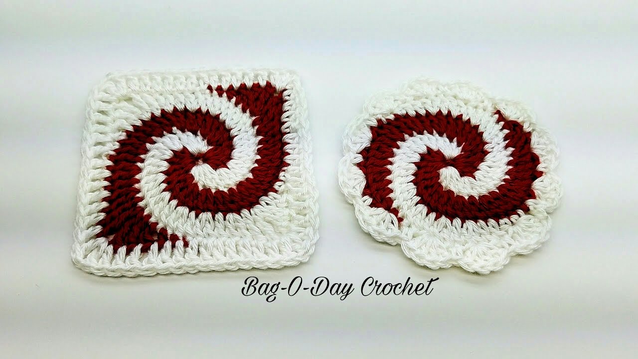 HOW TO CROCHET - COASTER | EASY GRANNY SQUARE + ROUND COASTER | BAGODAY CROCHET TUTORIAL #436