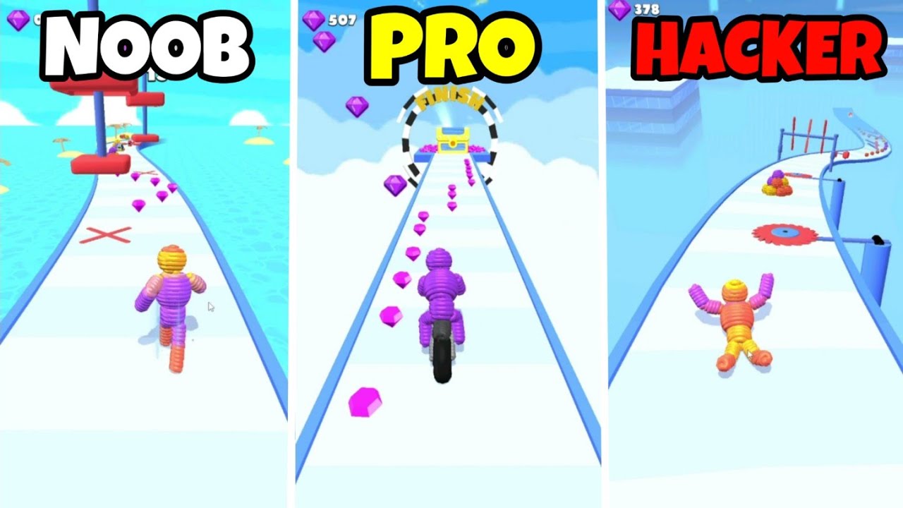 Noob Vs Pro Vs Hacker in Rope-man Run (Funny)