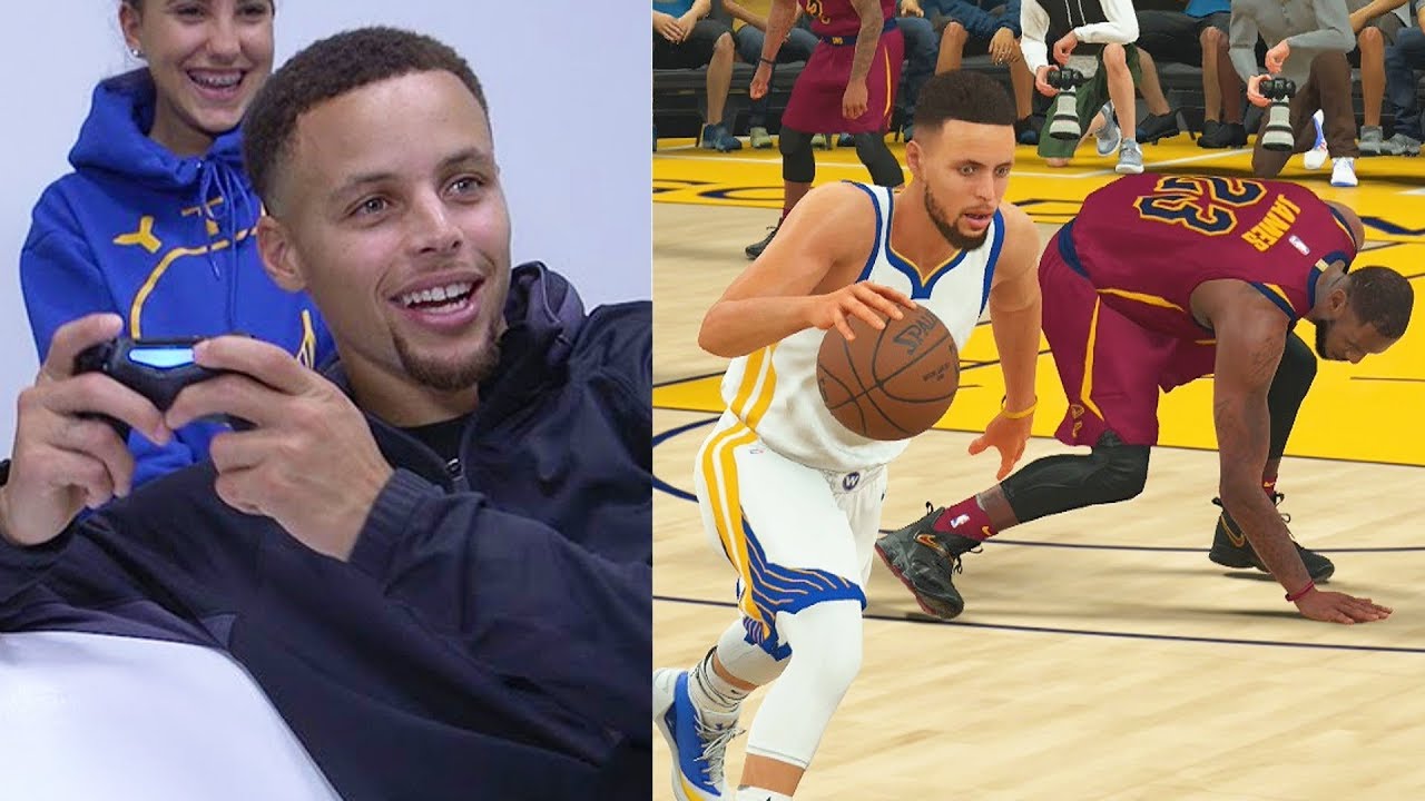 Stephen Curry Plays NBA 2K18 & Breaks LeBron James Ankles GAMEPLAY