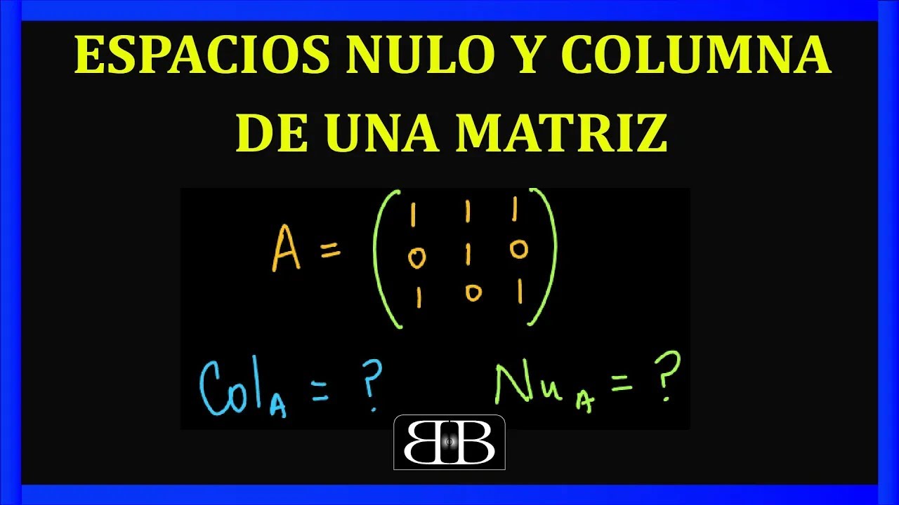 4.1 RESUELTO DESDE CERO Espacios COLUMNA y NULO de una matriz,  Rango y Nulidad    BLACKBOARD