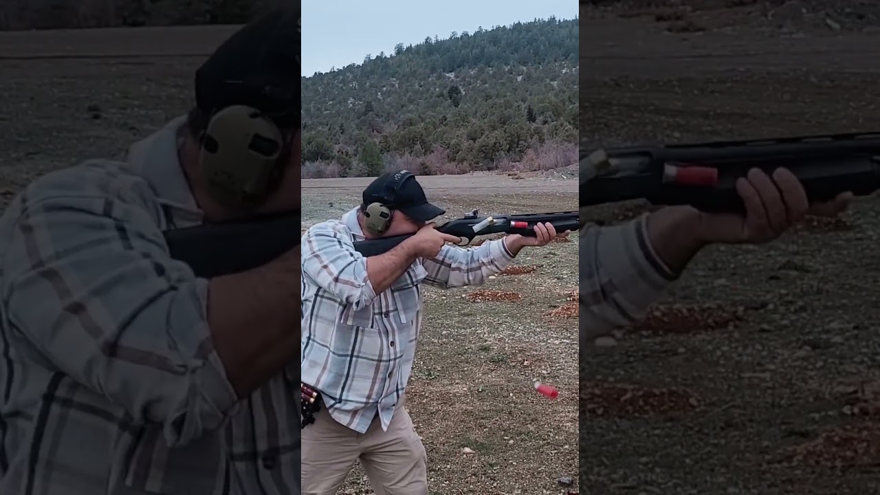 Speedshooting Shotgun with Quad Load and Shell Holder #shorts #speedshooting #americangun #pewpew