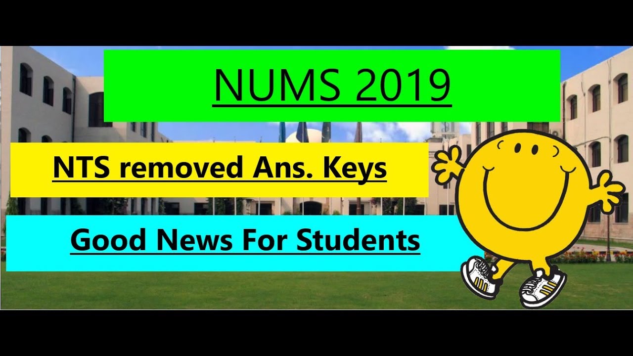 NUMS 2019 Ans Keys..!! Good News For Students..!!