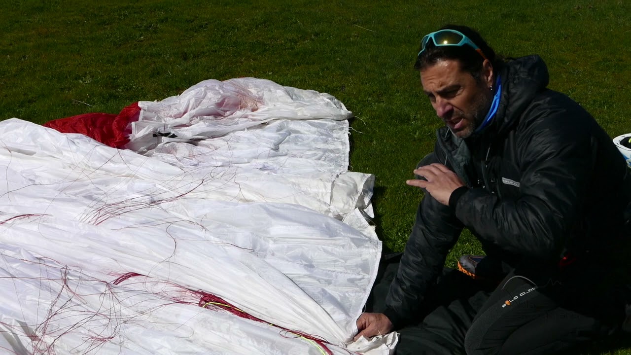 Parapente: plegado por cajones. Tube bag