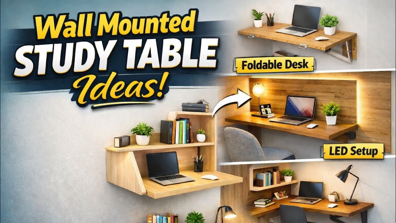Wall Mounted Study Table Design Ideas | Space Saving & Modern Home Inspiration@nobbhabna6880 