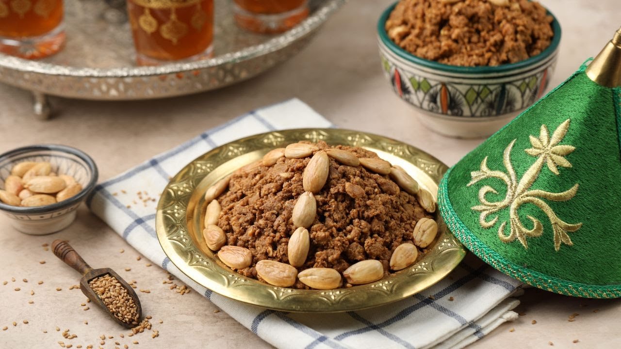 [ENG] Moroccan Sellou (Almond and Sesame Sweet) | Flavors of Morocco