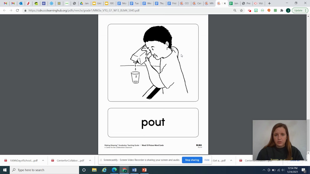 Vocabulary Words: commotion and pout