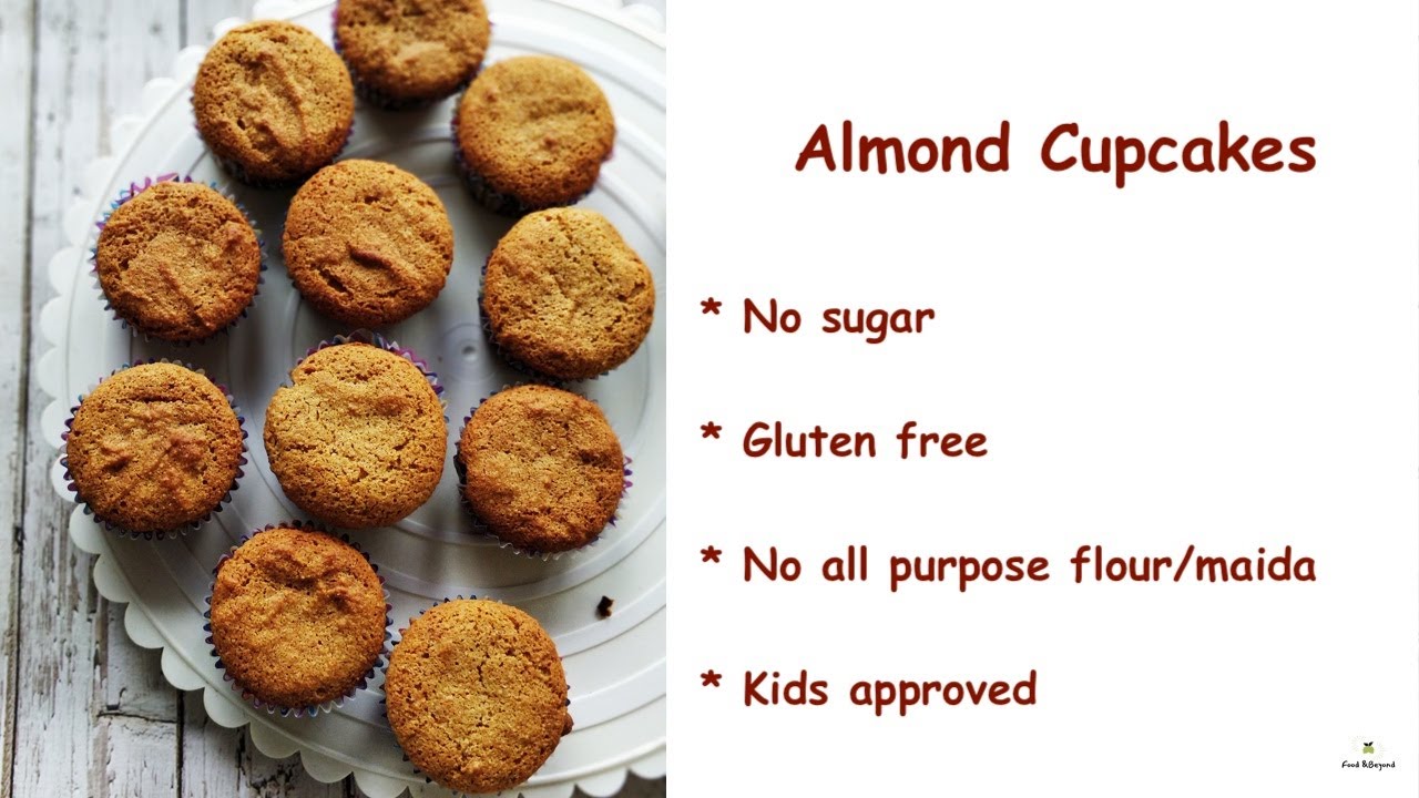 How to make Almond Cupcakes | Gluten free Cupcakes | Healthy Almond Cupcakes
