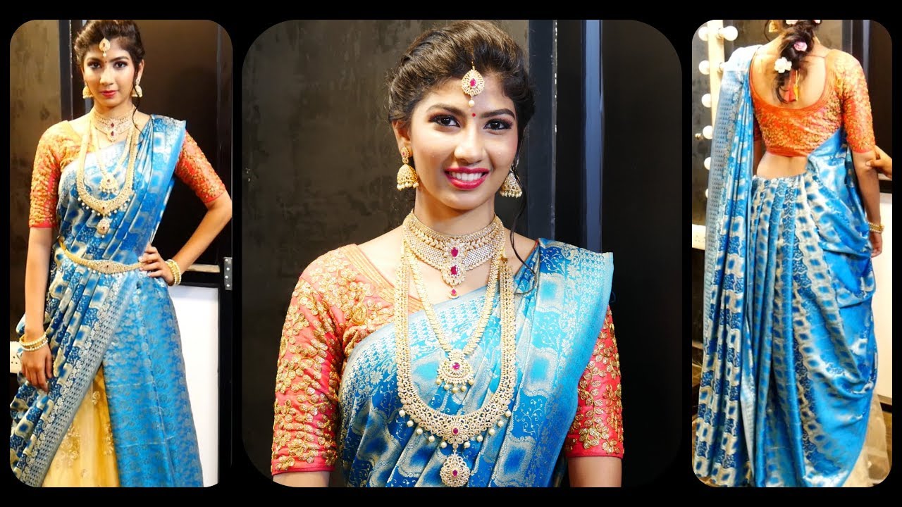 How To Wear A Heavy Saree Perfectly Like A Half Saree With Slim Look | Mixmatching Saree Draping
