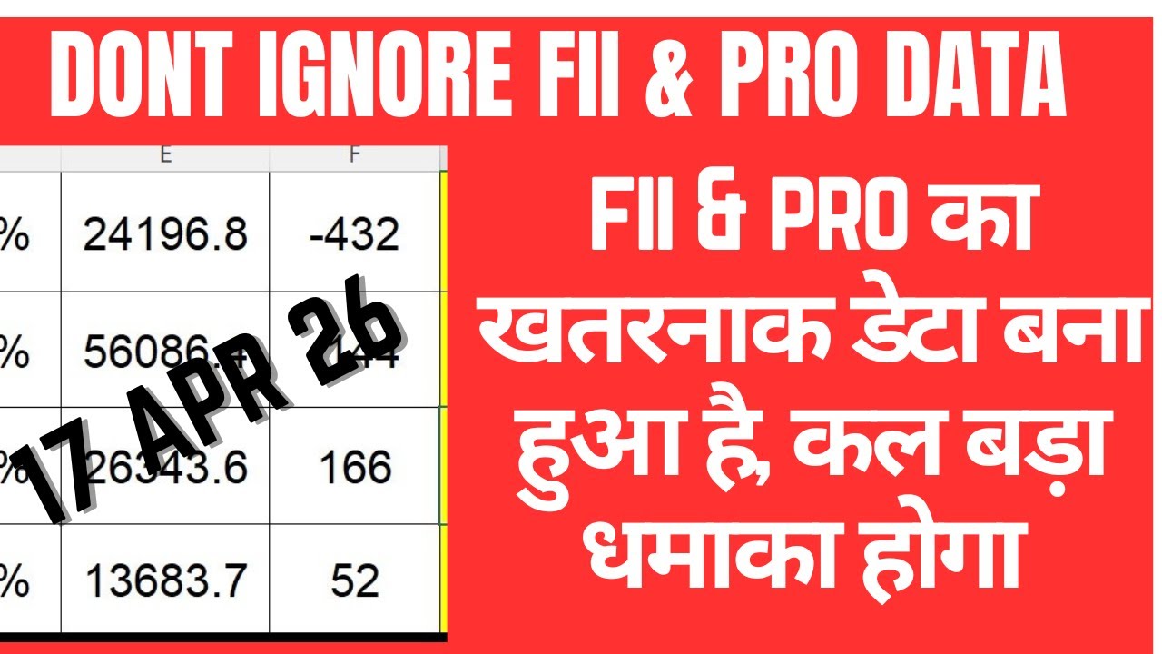 FII DII F&O DATA ANALYSIS AND NIFTY  & BANK NIFTY FOR 17 APR 26 | educational video only