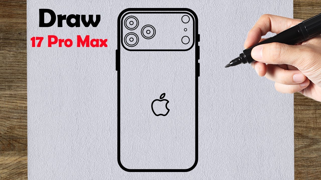 How to Draw iPhone 17 Pro Max Step by Step | Easy Drawing Tutorial, Mobile, Phone