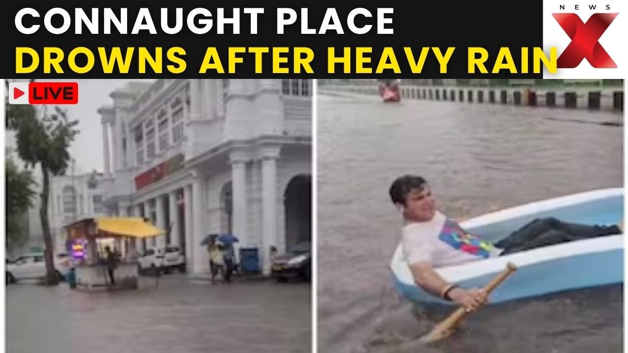Delhi STORM LIVE: Heavy Rain In Delhi Floods Connaught Place | Shocking Waterlogging Visuals