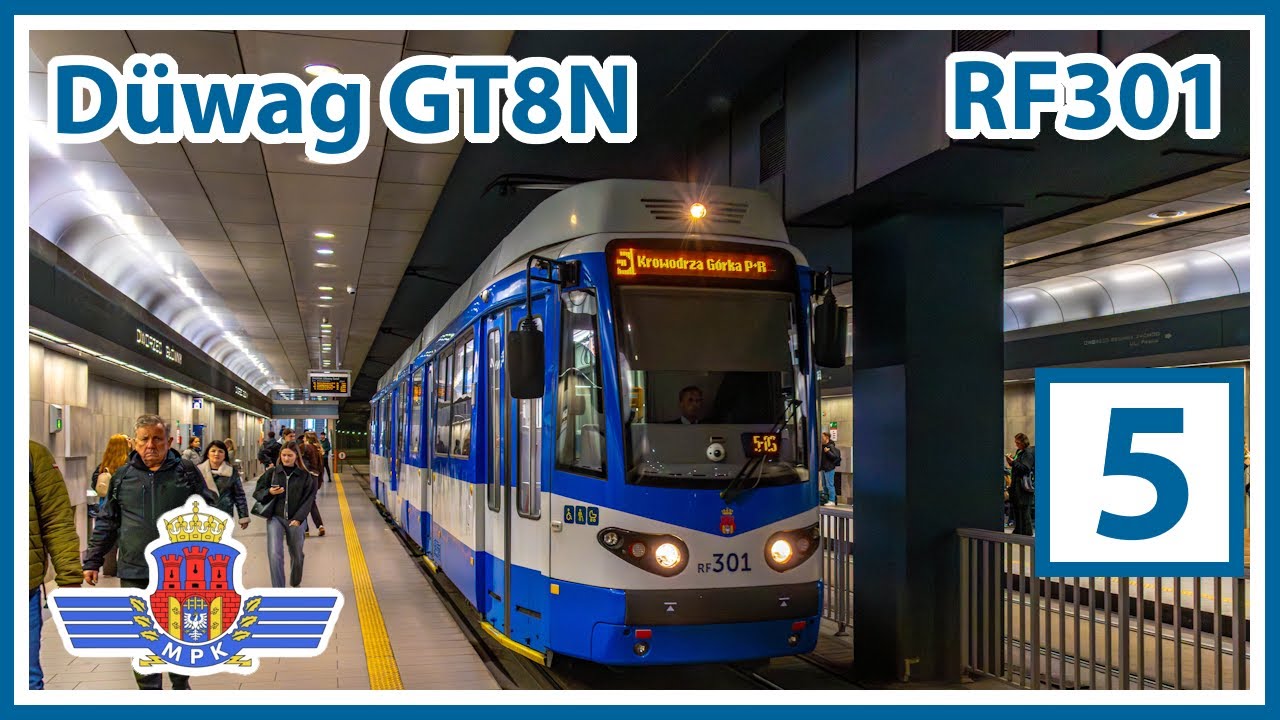 Düwagiem GT8N #RF301 na linii 5 | MPK Kraków | Czyżyny → Muzeum Lotnictwa Polskiego