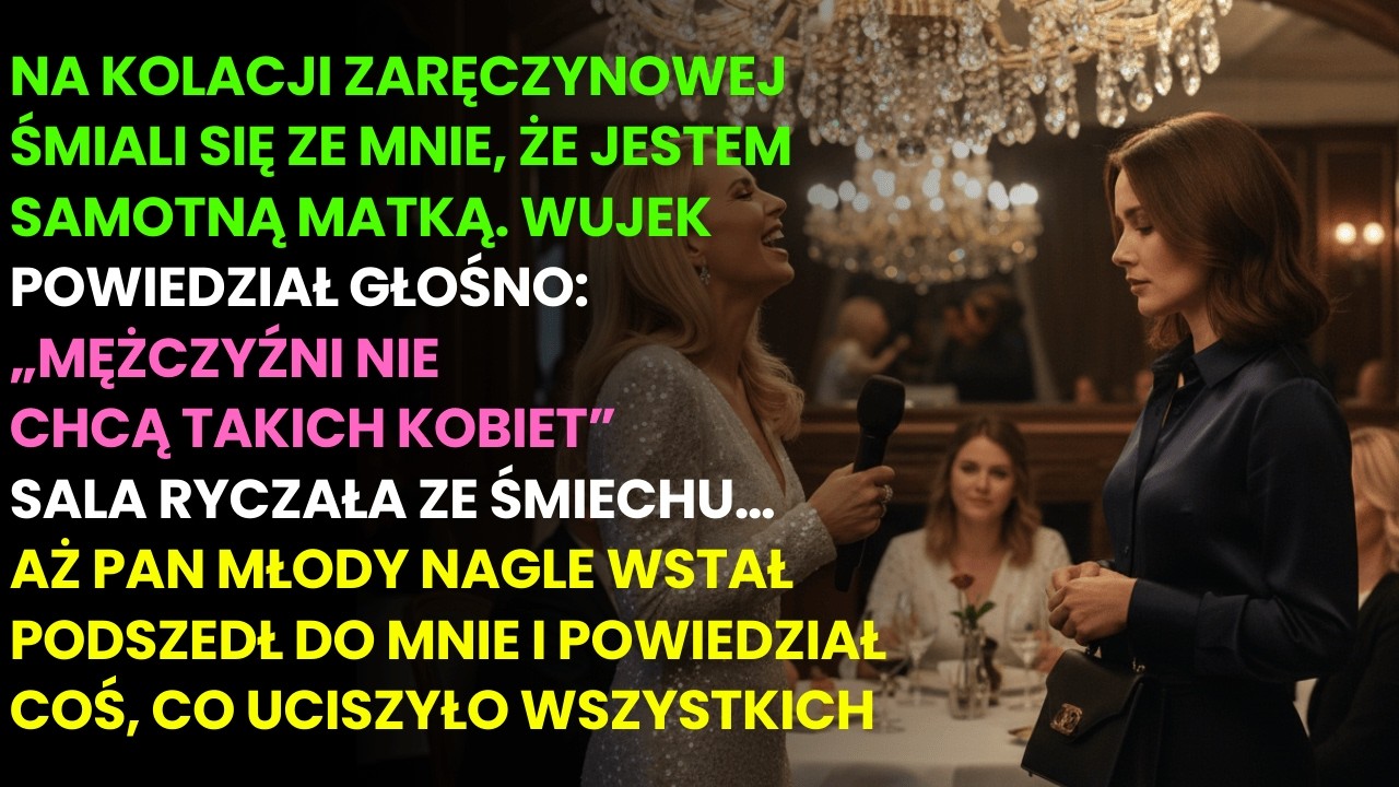 Rodzina wyśmiała mnie jako samotną matkę… pan młody nagle ujawnił mój sekret