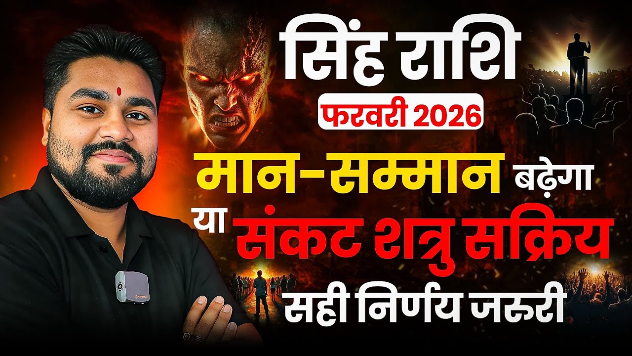 Singh Rashifal February 2026 |सिंह राशिफल फरवरी 2026 |मान-सम्मान बढेगा या संकट आएगा | Dr Raja Mishra
