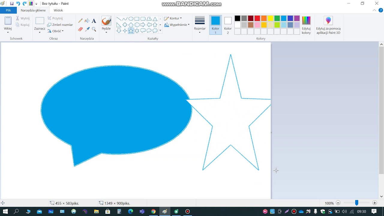 Edytor grafiki - selektor kolorów w Paint