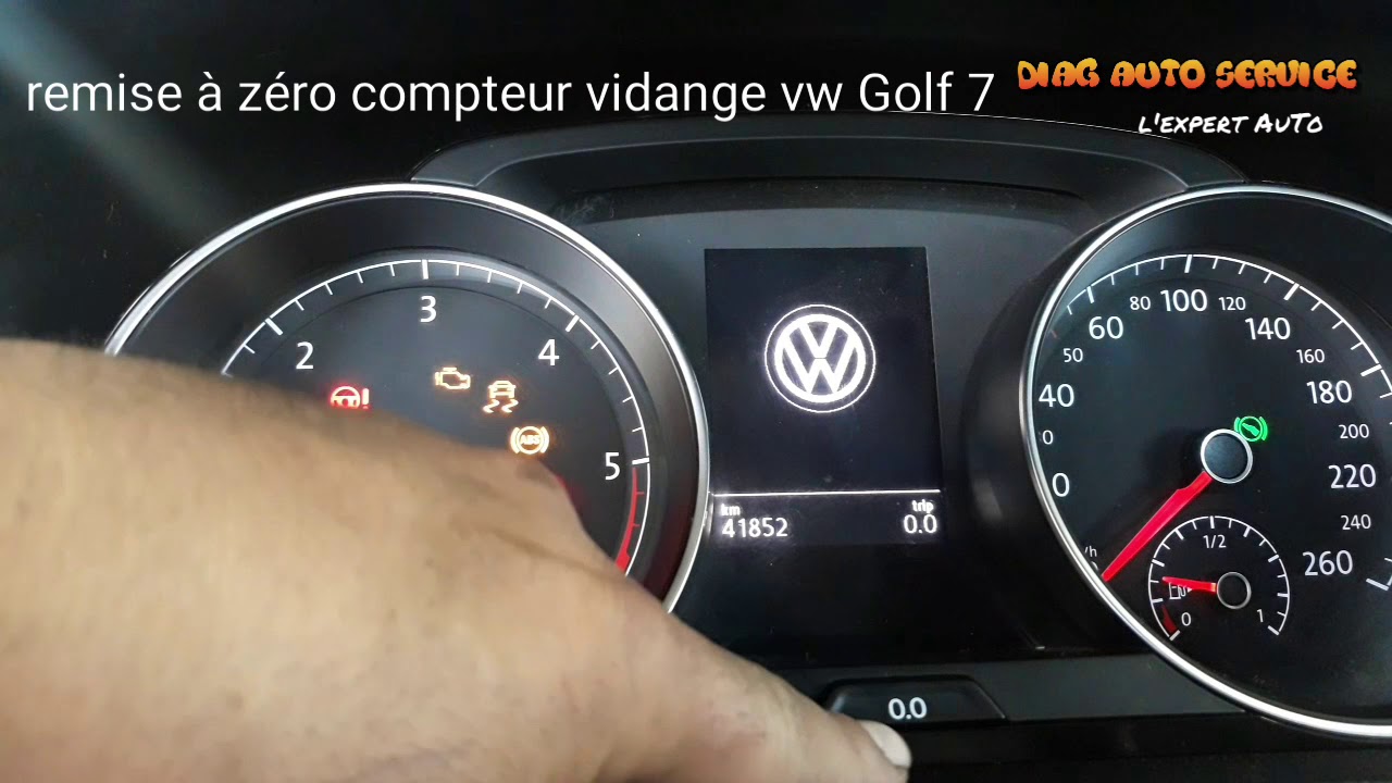 Remise à zéro compteur vidange volkswagen Golf 7 / oil reset
