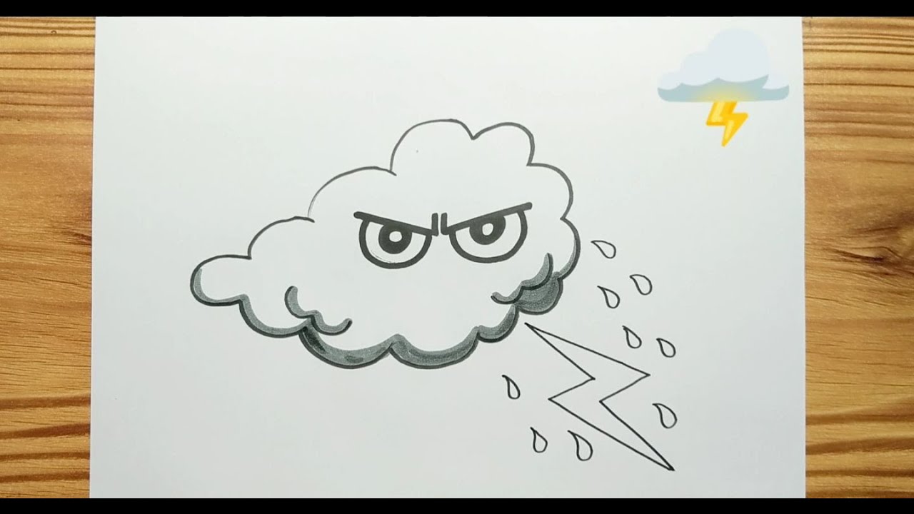 HOW TO DRAW ANGRY CLOUD ILLUSTRATION