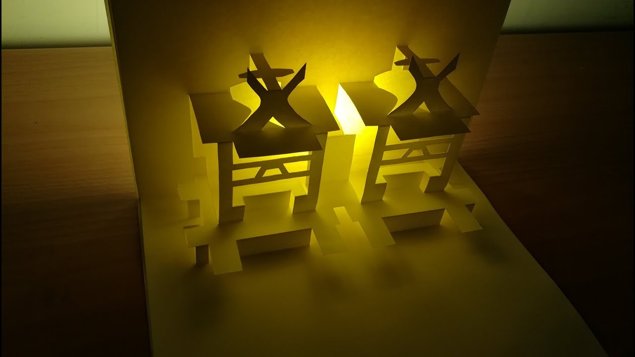 3d temple card｜Pop up card｜Origami Architecture｜paper art｜kirigami art｜3d円成寺卡片