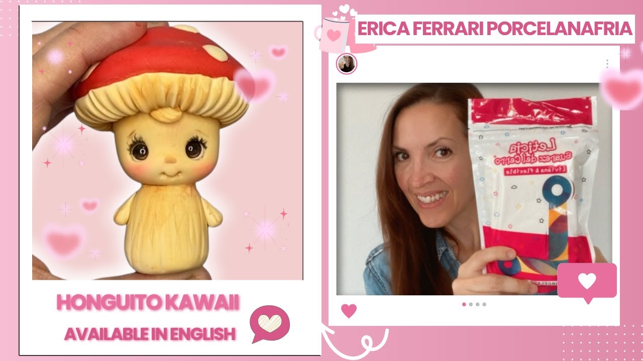 Te enseño  a  modelar  un  "Hongo  Kawaii" en porcelana fria liviana